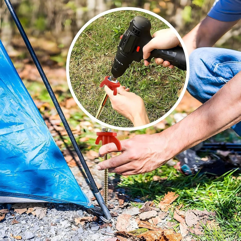 Laad afbeelding in Galerijviewer, U-vormige grondankers 4 stuks 30 cm van gepoedercoat staal – tuinankers – trampoline haringen - happygetfit.com

