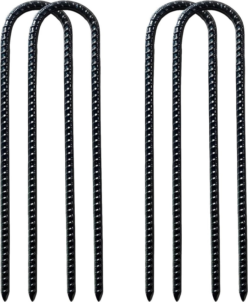 Laad afbeelding in Galerijviewer, U-vormige grondankers 4 stuks 30 cm van verzinkt staal – trampoline haringen – tuinankers - happygetfit.com
