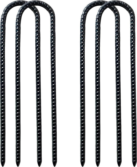 U-vormige grondankers 4 stuks 30 cm van verzinkt staal – trampoline haringen – tuinankers - happygetfit.com