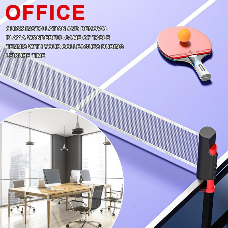 Charger l’image dans la visionneuse de galerie, Uitschuifbaar tafeltennisnet tot 165 cm met 5 pingpongballen en verstelbare tafelbevestiging – pingpongaccessoires – tafeltennisspel - happygetfit.com
