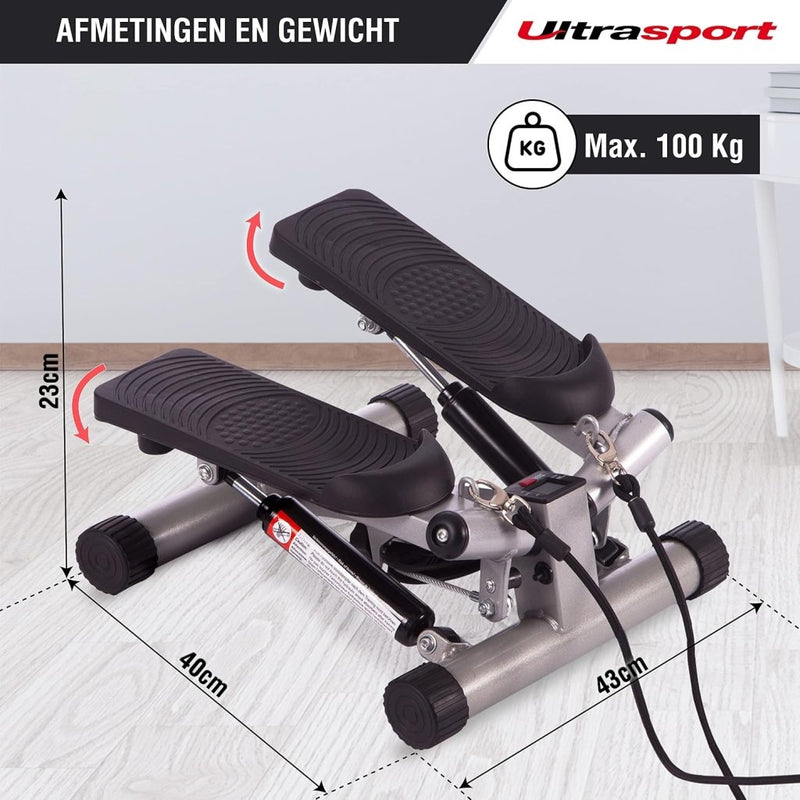 Load image into Gallery viewer, Ultrasport Swing Stepper - hometrainer met trainingscomputer, compacte stepper voor been- en billentraining - happygetfit.com
