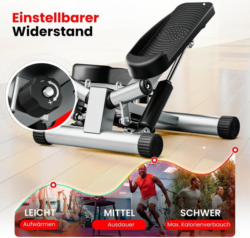 Load image into Gallery viewer, Ultrasport Swing Stepper - hometrainer met trainingscomputer, compacte stepper voor been- en billentraining - happygetfit.com
