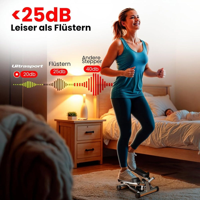 Load image into Gallery viewer, Ultrasport Swing Stepper - hometrainer met trainingscomputer, compacte stepper voor been- en billentraining - happygetfit.com
