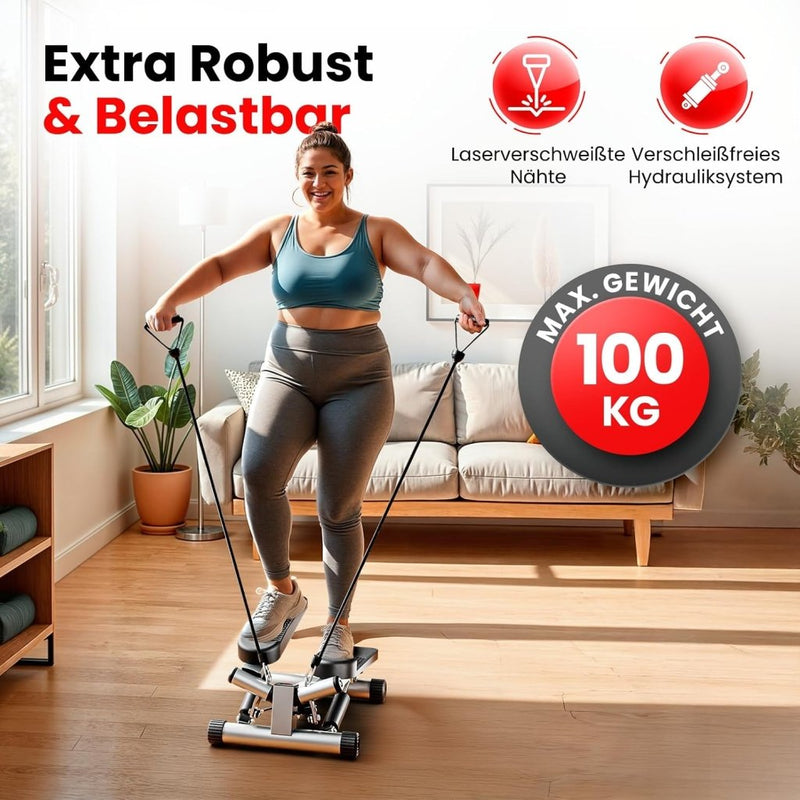 Load image into Gallery viewer, Ultrasport Swing Stepper - hometrainer met trainingscomputer, compacte stepper voor been- en billentraining - happygetfit.com
