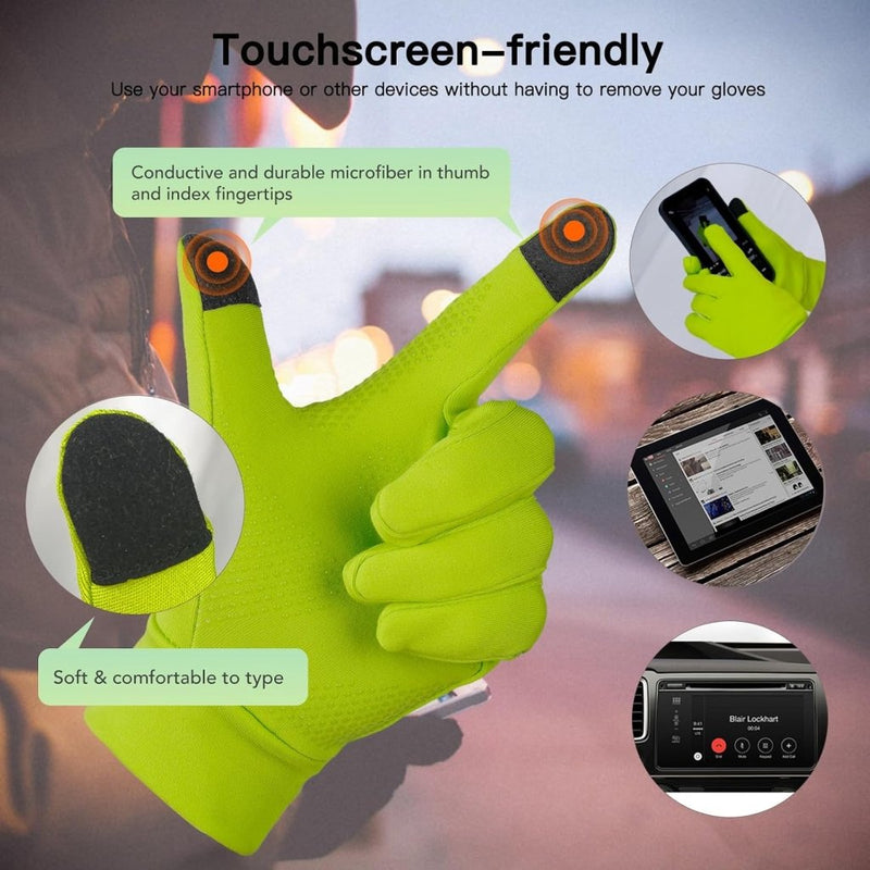 Laad afbeelding in Galerijviewer, Unigear Touchscreen Handschoenen, Sporthandschoenen voor Dames en Heren, Outdoorhandschoenen, Warme Winddichte Winterhandschoenen, Antislip, Volledige Vingers voor Hardlopen, Autorijden, Fietsen - happygetfit.com
