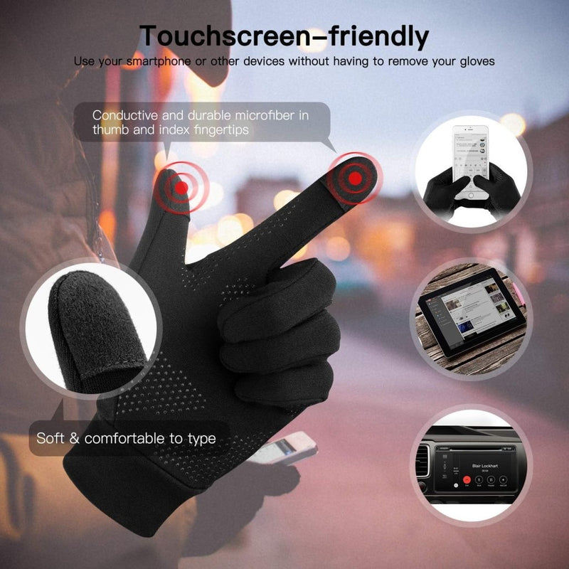 Laad afbeelding in Galerijviewer, Unigear Touchscreen Handschoenen, Sporthandschoenen voor Dames en Heren, Outdoorhandschoenen, Warme Winddichte Winterhandschoenen, Antislip, Volledige Vingers voor Hardlopen, Autorijden, Fietsen - happygetfit.com
