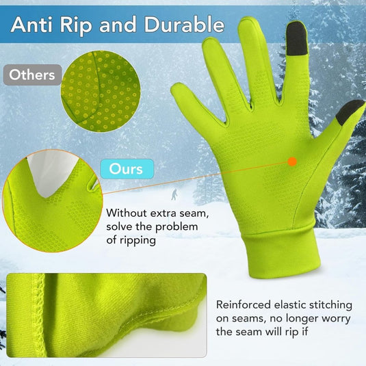 Unigear Touchscreen Handschoenen, Sporthandschoenen voor Dames en Heren, Outdoorhandschoenen, Warme Winddichte Winterhandschoenen, Antislip, Volledige Vingers voor Hardlopen, Autorijden, Fietsen - happygetfit.com