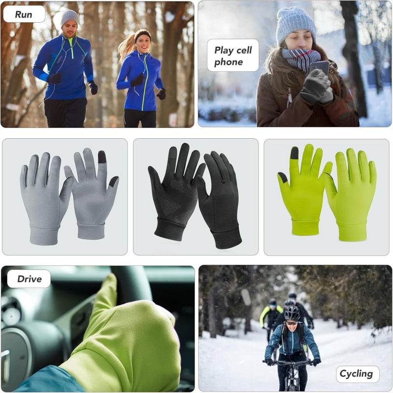 Laad afbeelding in Galerijviewer, Unigear Touchscreen Handschoenen, Sporthandschoenen voor Dames en Heren, Outdoorhandschoenen, Warme Winddichte Winterhandschoenen, Antislip, Volledige Vingers voor Hardlopen, Autorijden, Fietsen - happygetfit.com

