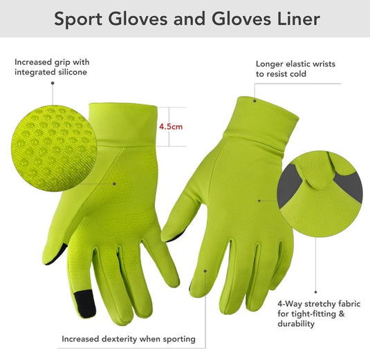 Unigear Touchscreen Handschoenen, Sporthandschoenen voor Dames en Heren, Outdoorhandschoenen, Warme Winddichte Winterhandschoenen, Antislip, Volledige Vingers voor Hardlopen, Autorijden, Fietsen - happygetfit.com