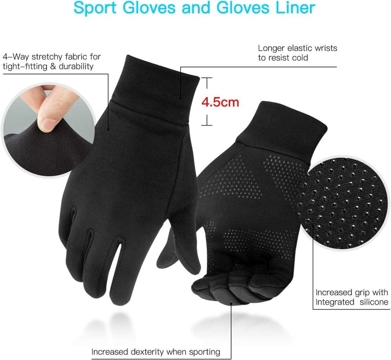 Laad afbeelding in Galerijviewer, Unigear Touchscreen Handschoenen, Sporthandschoenen voor Dames en Heren, Outdoorhandschoenen, Warme Winddichte Winterhandschoenen, Antislip, Volledige Vingers voor Hardlopen, Autorijden, Fietsen - happygetfit.com
