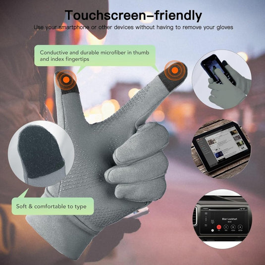 Unigear Touchscreen Handschoenen, Sporthandschoenen voor Dames en Heren, Outdoorhandschoenen, Warme Winddichte Winterhandschoenen, Antislip, Volledige Vingers voor Hardlopen, Autorijden, Fietsen - happygetfit.com