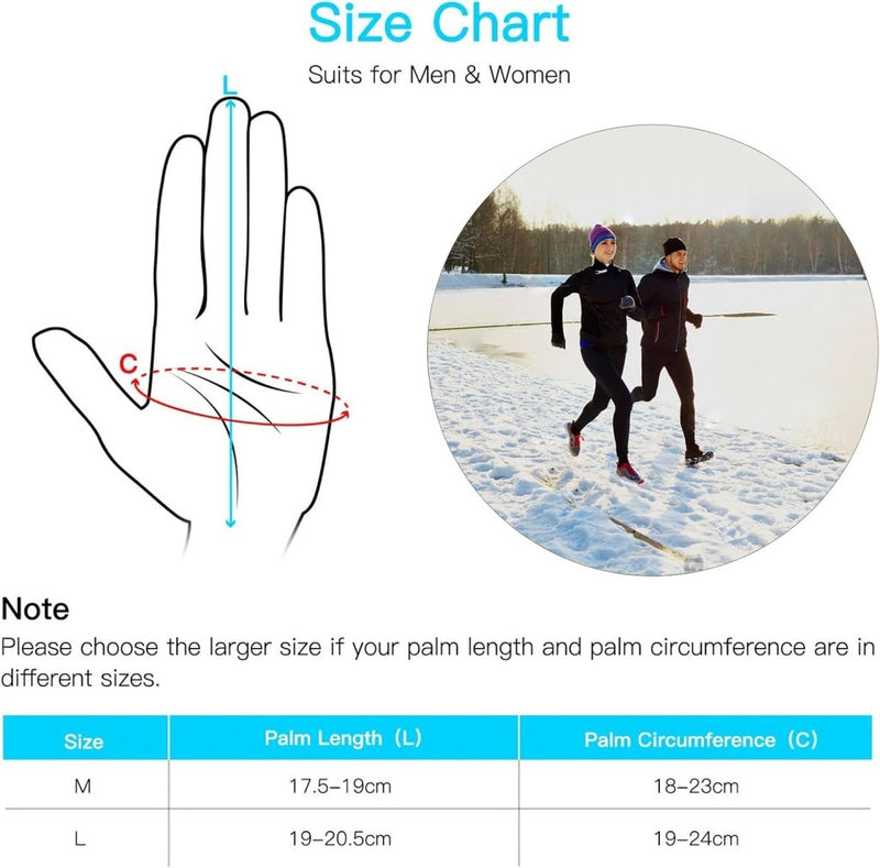 Laad afbeelding in Galerijviewer, Unigear Touchscreen Handschoenen, Sporthandschoenen voor Dames en Heren, Outdoorhandschoenen, Warme Winddichte Winterhandschoenen, Antislip, Volledige Vingers voor Hardlopen, Autorijden, Fietsen - happygetfit.com
