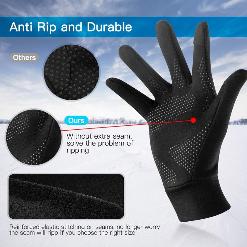 Laad afbeelding in Galerijviewer, Unigear Touchscreen Handschoenen, Sporthandschoenen voor Dames en Heren, Outdoorhandschoenen, Warme Winddichte Winterhandschoenen, Antislip, Volledige Vingers voor Hardlopen, Autorijden, Fietsen - happygetfit.com
