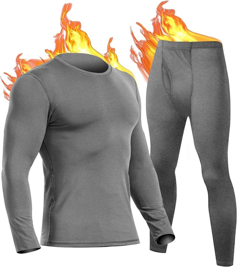Laad afbeelding in Galerijviewer, UNIQUEBELLA Men's Thermal Underwear Sets Top &amp; Long Johns Fleece Sweat Quick Drying Thermo Base Layer - happygetfit.com
