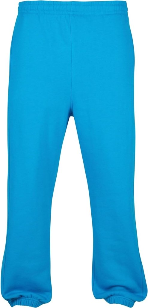 Laad afbeelding in Galerijviewer, De Comfortabele en stijlvolle joggingbroek voor heren, helderblauw met een elastische tailleband en manchetten, is voorzien van een nonchalante slanke snit. Deze broek, weergegeven op een effen witte achtergrond, is de perfecte mix van stijl en gemak.
