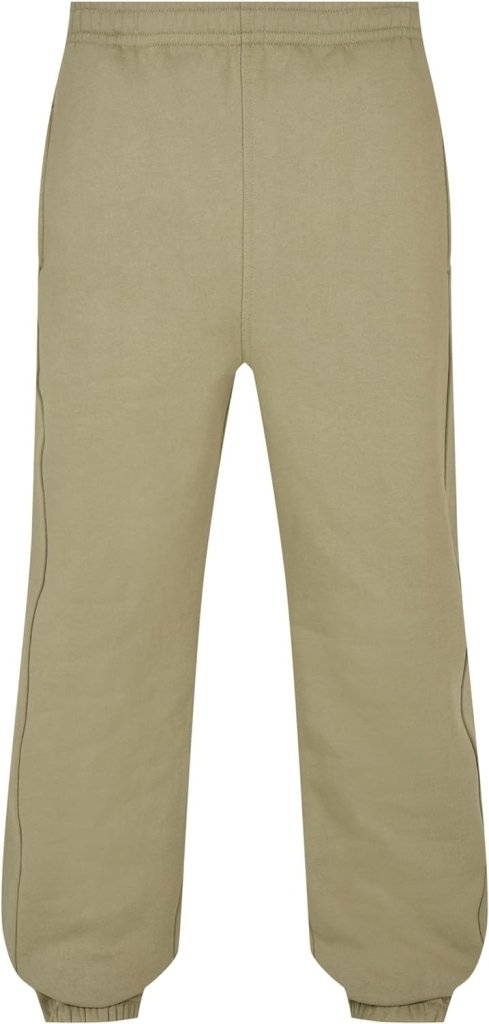 Laad afbeelding in Galerijviewer, Beige &quot;Comfortabele en stijlvolle joggingbroek voor heren&quot; met een elastische tailleband en manchetten, zichtbaar vanaf de voorkant. Deze comfortabele broek heeft een nonchalante slanke snit voor een strakke look.
