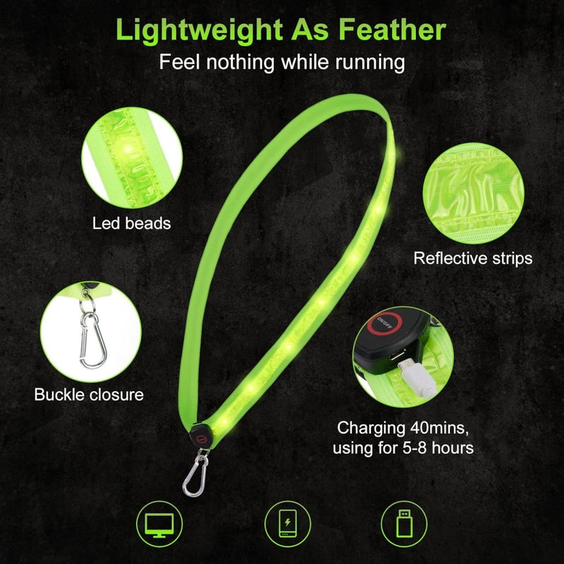 Laad afbeelding in Galerijviewer, 🌟 USB - oplaadbare LED - schouderriem – Blijf zichtbaar en veilig in het donker! - happygetfit.com
