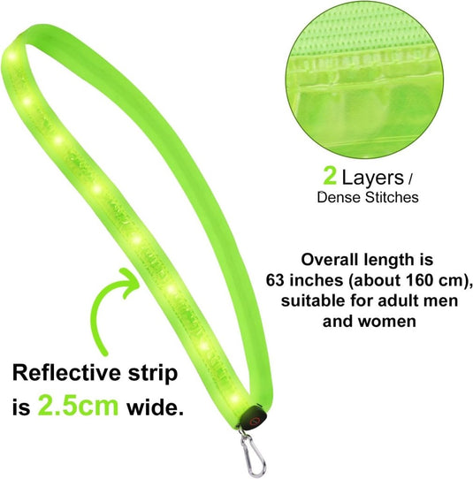🌟 USB - oplaadbare LED - schouderriem – Blijf zichtbaar en veilig in het donker! - happygetfit.com