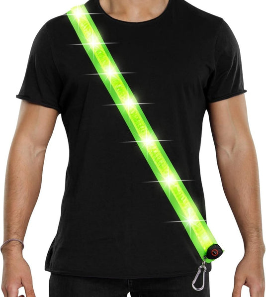 🌟 USB - oplaadbare LED - schouderriem – Blijf zichtbaar en veilig in het donker! - happygetfit.com