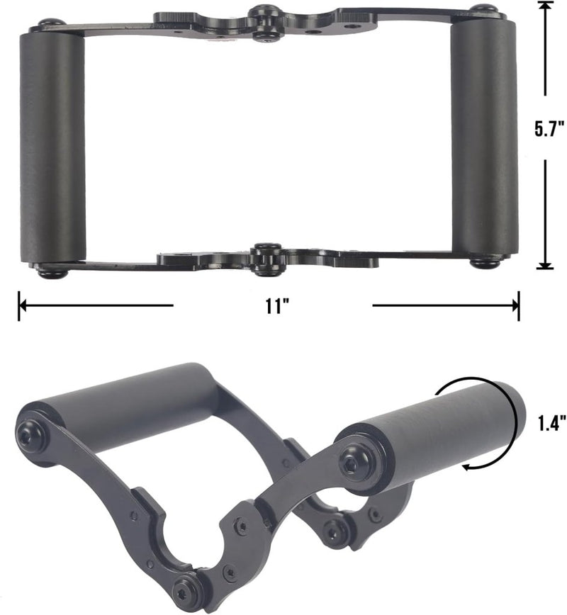 Load image into Gallery viewer, V-bar roeigreep met dubbele handgreep en antislip rubber – T-bar row handvat – fitness accessoire - happygetfit.com
