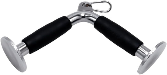 V-bar triceps handgreep met draaibare aansluiting en rubberen grip – kabelgreep – fitness accessoire - happygetfit.com