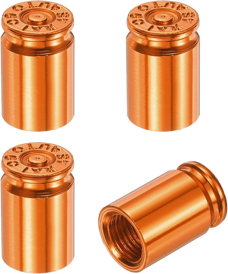 Chargez l'image dans la visionneuse de la galerie, Ventieldoppen 4 stuks 16 x 10 mm van aluminium oranje – bandendoppen – fiets auto accessoires - happygetfit.com
