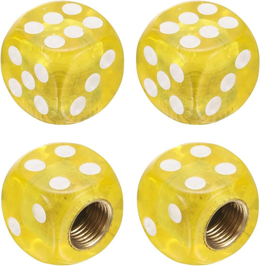 Ventieldoppen 4 stuks dobbelsteen design 14 x 14 mm blauw – kunststof bandendoppen – fiets auto accessoires - happygetfit.com