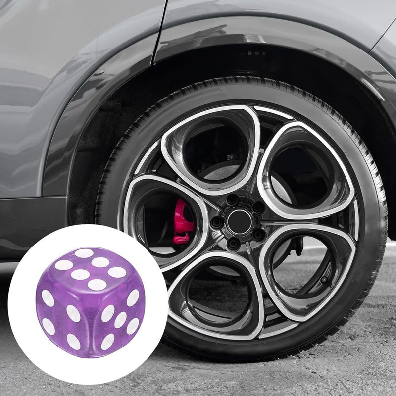 Load image into Gallery viewer, Ventieldoppen 8 stuks dobbelsteen design 14 x 14 mm paars – kunststof bandendoppen – fiets auto accessoires - happygetfit.com
