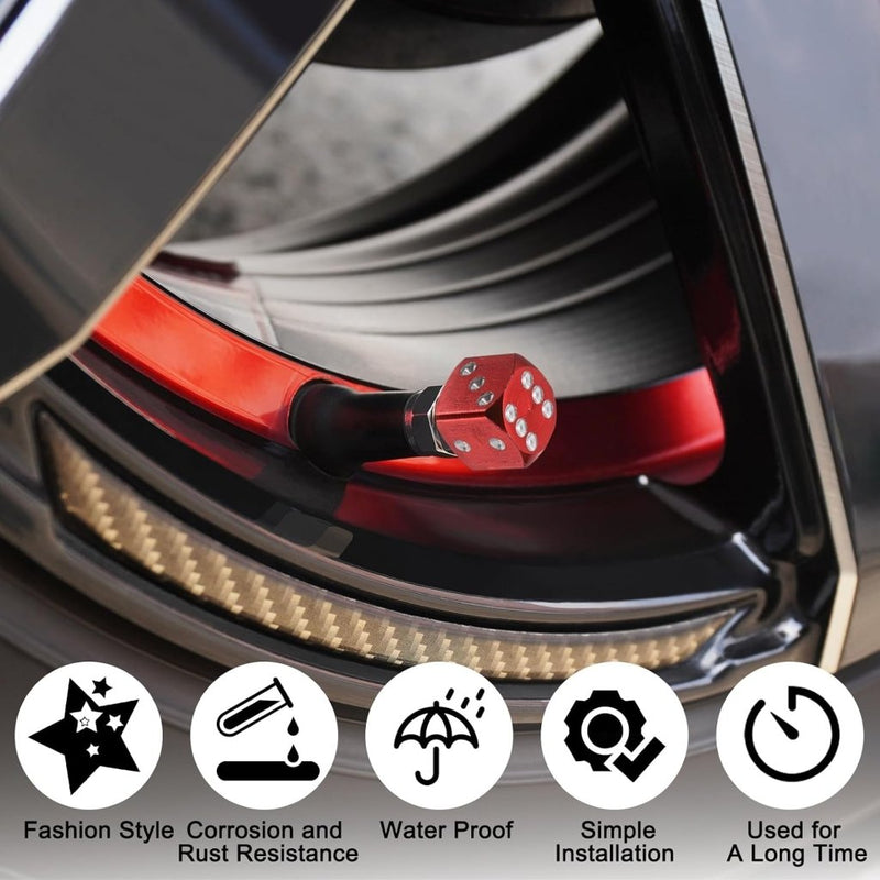 Charger l’image dans la visionneuse de galerie, Ventieldoppen 8 stuks dobbelsteen design van aluminium hemelsblauw – bandendoppen – fiets auto accessoires - happygetfit.com
