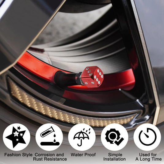 Ventieldoppen 8 stuks dobbelsteen design van aluminium hemelsblauw – bandendoppen – fiets auto accessoires - happygetfit.com