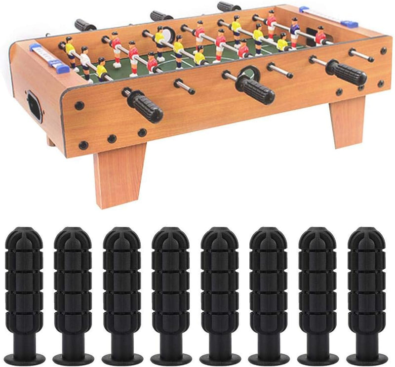 Laad afbeelding in Galerijviewer, Mini-tafelvoetbaltafel met een houten frame en zwarte handgrepen met antislipeffect voor betere grip. Wordt geleverd met acht vervangende tafelvoetbalhandgrepen, gemaakt van duurzame kunststof, weergegeven op de voorkant - productnaam: ⚽ Verbeter je grip en controle met deze stevige tafelvoetbalhandgrepen!.
