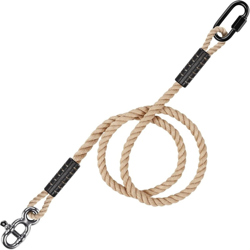 Chargez l'image dans la visionneuse de la galerie, Verstelbaar schommeltouw 1 meter van gevlochten polyester met karabijnhaak en gesp – ophangriem – boomschommel accessoires - happygetfit.com
