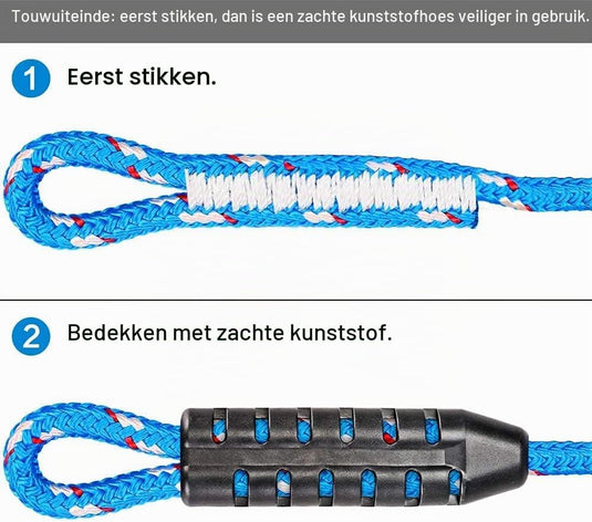 Verstelbaar schommeltouw 1 meter van gevlochten polyester met karabijnhaak en gesp – ophangriem – boomschommel accessoires - happygetfit.com