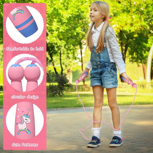 Verstelbaar Springtouw voor Kinderen - 2,6 m Katoenen Touw met Houten Handvat - Sport en Touwspringen - happygetfit.com