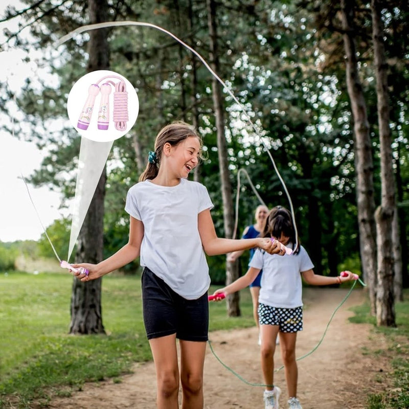 Load image into Gallery viewer, Verstelbaar Springtouw voor Kinderen - 2,6 m Katoenen Touw met Houten Handvat - Sport en Touwspringen - happygetfit.com
