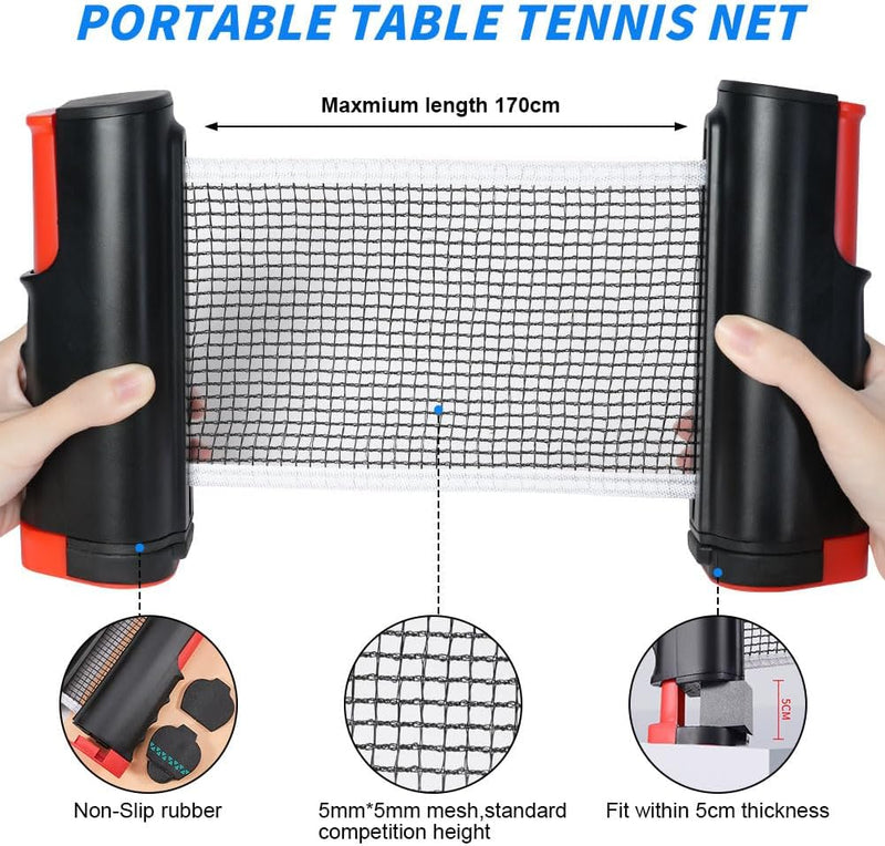 Bild im Galerie-Viewer laden, Verstelbaar tafeltennisnet tot 175 cm van stevig polyester en katoen voor binnen en buiten – pingpongnet – tafeltennisaccessoires - happygetfit.com
