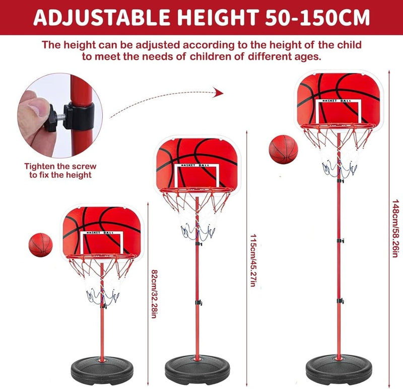 Laden Sie das Bild in Galerie -Viewer, Verstelbare basketbalstandaard voor kinderen 50-150 cm - happygetfit.com

