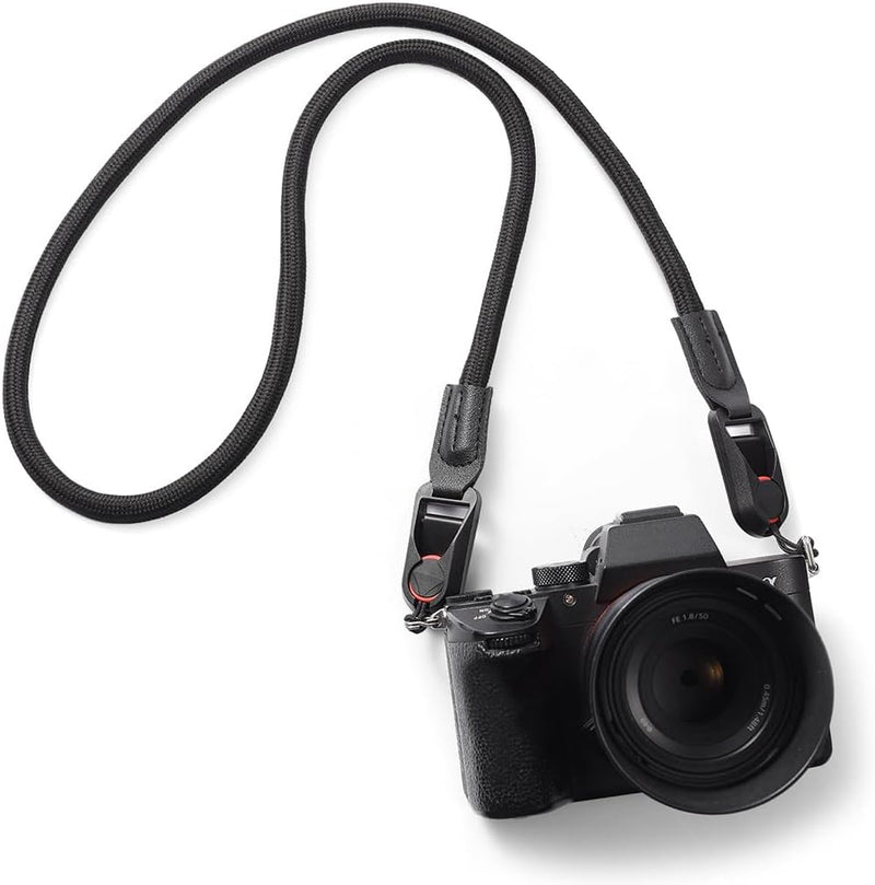 Laden Sie das Bild in Galerie -Viewer, Verstelbare camerariem 95 cm – schouder- en polsband met snelsluiting voor DSLR en systeemcamera - happygetfit.com
