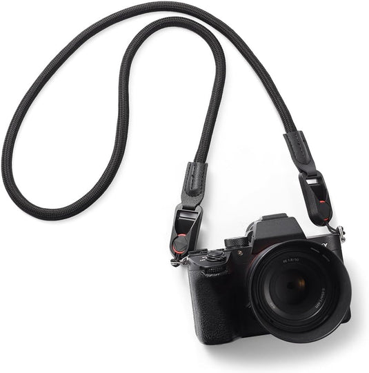 Verstelbare camerariem 95 cm – schouder- en polsband met snelsluiting voor DSLR en systeemcamera - happygetfit.com