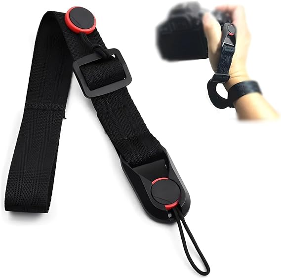 Laden Sie das Bild in Galerie -Viewer, Verstelbare camerariem 95 cm – schouder- en polsband met snelsluiting voor DSLR en systeemcamera - happygetfit.com
