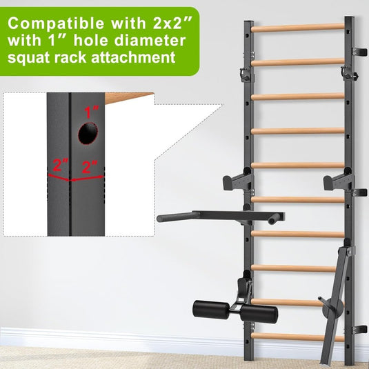 Verstelbare dip bar bevestiging voor Zweedse ladder tot 150 kg – dipstation – krachttraining - happygetfit.com