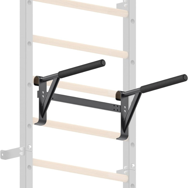 Załaduj obraz do przeglądarki galerii, Verstelbare dip bar bevestiging voor Zweedse ladder tot 150 kg – dipstation – krachttraining - happygetfit.com
