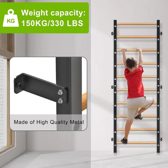 Verstelbare dip bar bevestiging voor Zweedse ladder tot 150 kg – dipstation – krachttraining - happygetfit.com