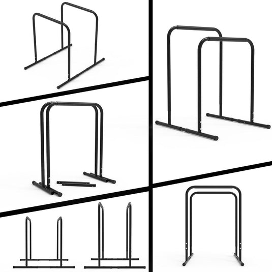 Verstelbare dip bars 87-100 cm van staal tot 136 kg – dip station – calisthenics - happygetfit.com