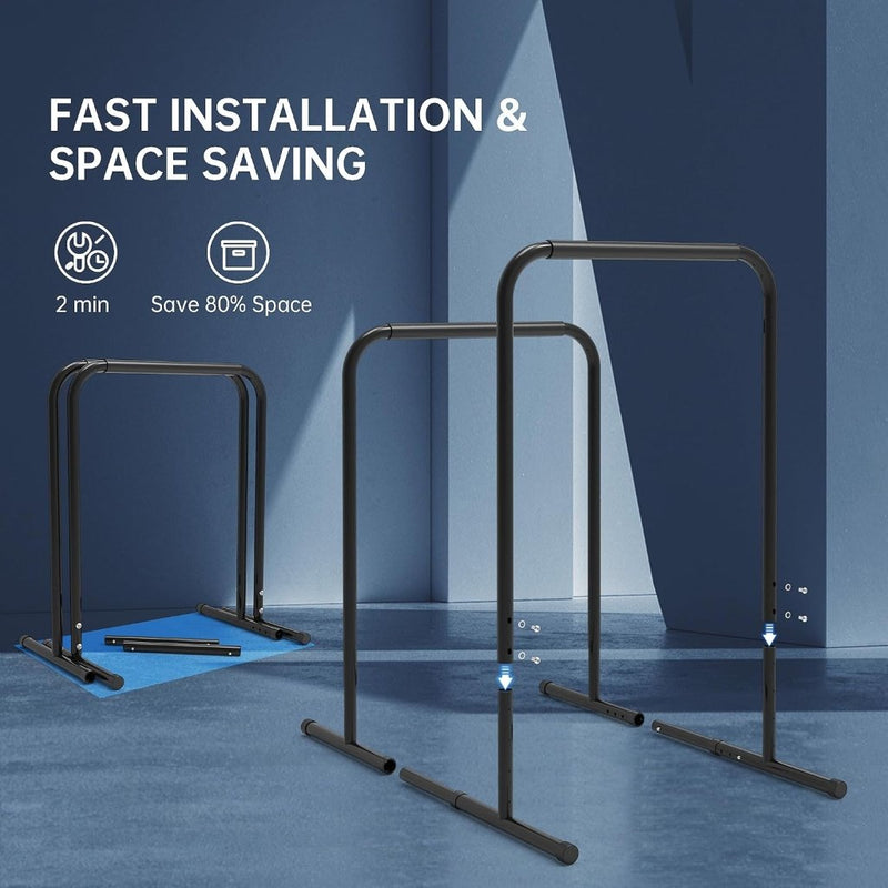 Load image into Gallery viewer, Verstelbare dip bars 87-100 cm van staal tot 136 kg – dip station – calisthenics - happygetfit.com
