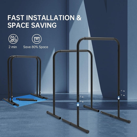 Verstelbare dip bars 87-100 cm van staal tot 136 kg – dip station – calisthenics - happygetfit.com