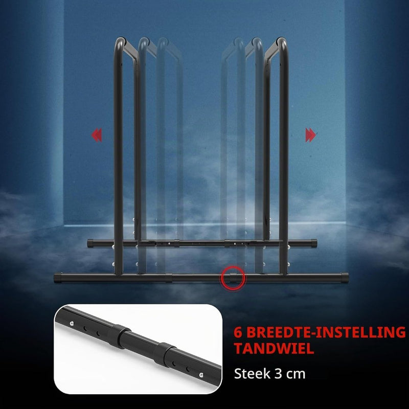 Load image into Gallery viewer, Verstelbare dip bars 87-100 cm van staal tot 136 kg – dip station – calisthenics - happygetfit.com

