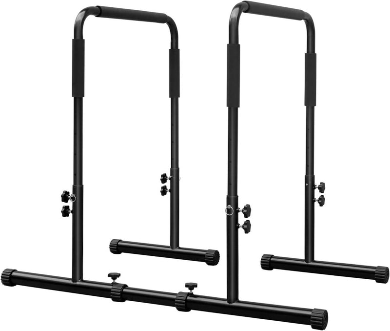 Załaduj obraz do przeglądarki galerii, Verstelbare dip bars van staal 79-94 cm tot 158 kg – dip station – calisthenics - happygetfit.com
