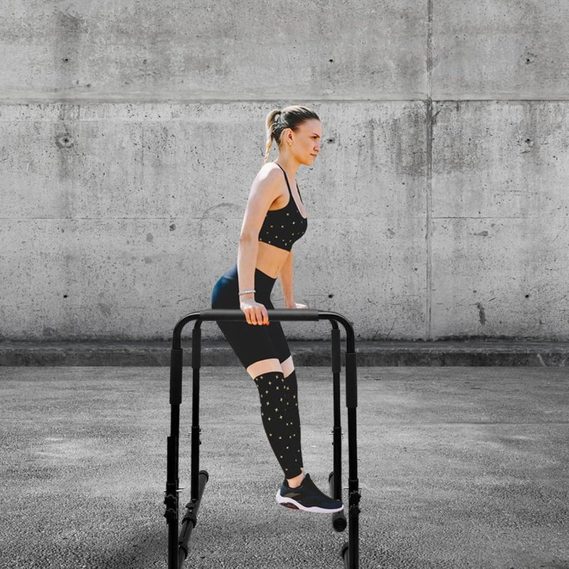 Załaduj obraz do przeglądarki galerii, Verstelbare dip bars van staal 79-94 cm tot 158 kg – dip station – calisthenics - happygetfit.com

