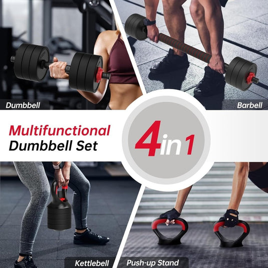Verstelbare dumbbell set 4-in-1 10 kg - happygetfit.com